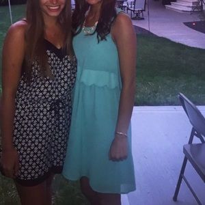 Charlotte Russe turquoise scallop detail dress